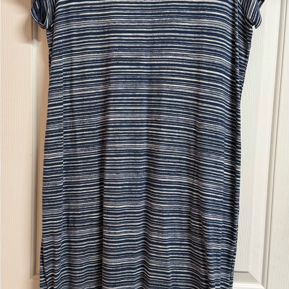 J. Jill (Pure) Navy and White Striped Maxi Dress
